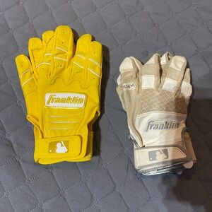 BRAND NEW Franklin CFX PRO and heavily used white franklin batting gloves